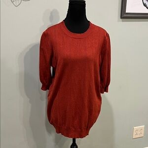 SHEIN Brick Red Crew Neck Sweater